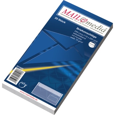 MAILmedia envelope DL with window self-adhesive 25 pieces white