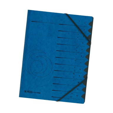 Herlitz sorting folder A4 12 compartments cardboard blue