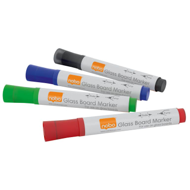 Nobo marker 4 pieces black/blue/green/red
