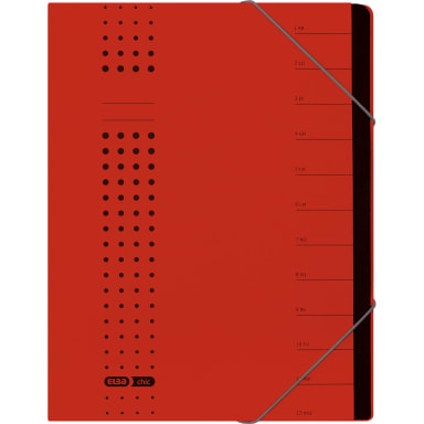 Elba sorting folder chic A4 12 compartments cardboard red