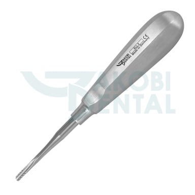 Elevator Lindo-Levien ELL3, working tip broadness 3.0mm, toothed, smoothly handle, stainless steel