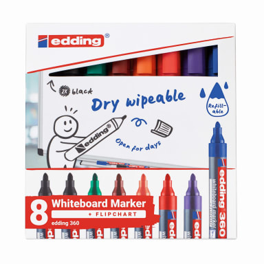 edding whiteboard marker 1.5-3 mm 8 pieces assorted