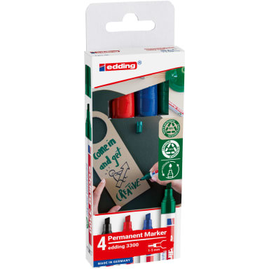edding permanent marker 1-5 mm assorted 4 pieces