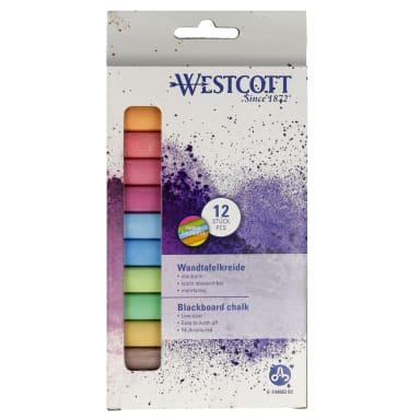 Westcott blackboard chalk 12 pieces assorted