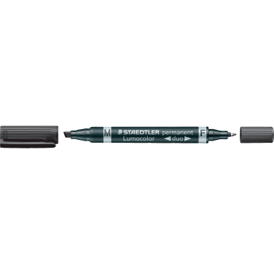Staedtler twin-tip marker Lumocolor refillable bullet/chisel tip black