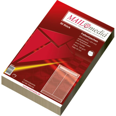 MAILmedia gusset envelope C4 130 g without window peel & seal 50 pieces brown