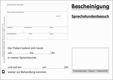 Bescheinigung Sprechst-Besuch 100St