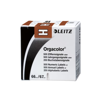 Leitz letter tab Orgacolor H 250 pieces brown