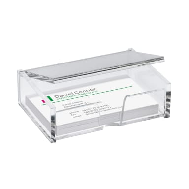 Sigel business card box acrylic crystal clear for 80 cards