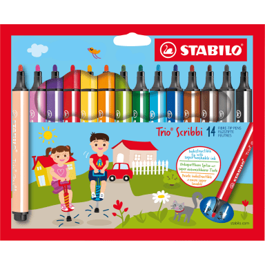 Stabilo fibre-tip pen Trio Scribbi 1.5-2 mm assorted 14 pieces