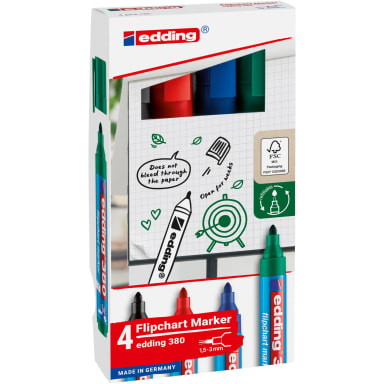 edding flipchart marker 380 1.5-3 mm 4 pieces assorted