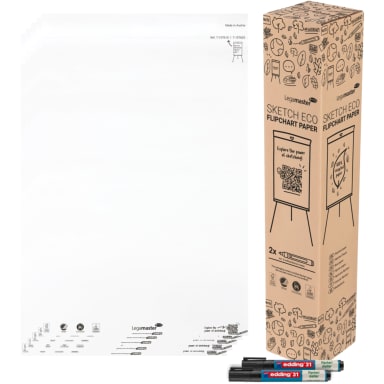 Legamaster paper pad SKETCH ECO blank 2x50 sheets