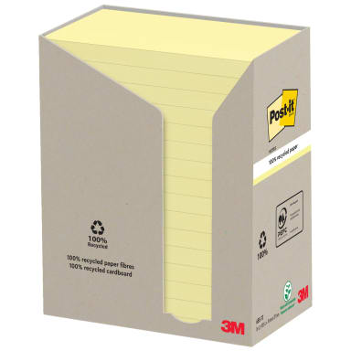 Post-it sticky notes recycled 127x76 mm 16 pieces yellow