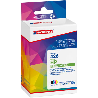 edding ink cartridge compatible with Nr.932XL/933XL black/cyan/magenta/yellow 4 pieces