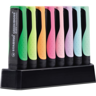 Stabilo highlighter GREEN BOSS assorted 8 pieces with desk set