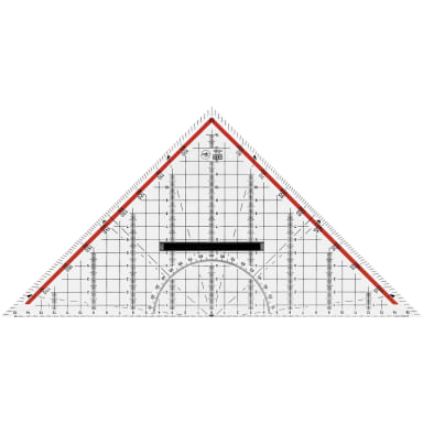 M+R set square 32 cm scale red