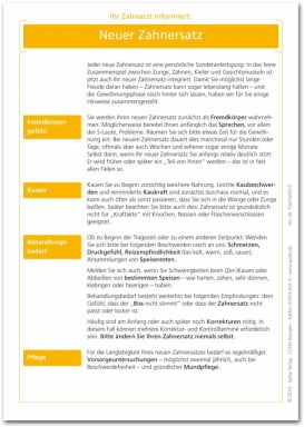 Merkblatt -Neuer Zahnersatz- 100St