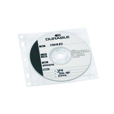 Durable CD/DVD sleeve COVER FILE PP 10 pieces transparent