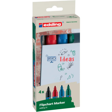 edding flipchart marker 31 EcoLine 1.5-3 mm 4 pieces assorted