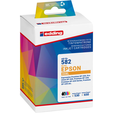 edding ink cartridge compatible with Epson T33XL black/photo black/cyan/magenta/yellow 5 pieces