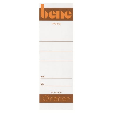 Bene binder spine label wide/short paper 10 pieces white