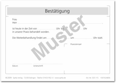 Bestätigung A6 100St