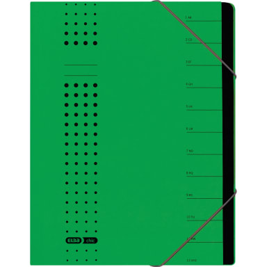 Elba sorting folder chic A4 7 compartments cardboard green