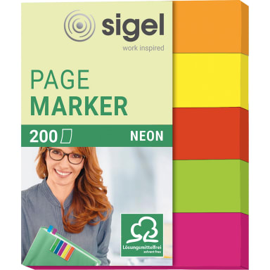 Sigel sticky markers Neon 12x50 mm 200 sheets 5 pieces assorted