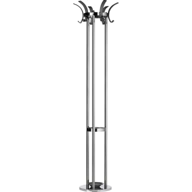 Alco coat stand 174 cm metal chrome-plated hooks black