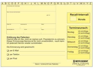 Recall Karten DIN A6 gelb 100St