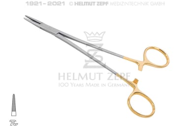 HELMUT ZEPF Naaldhouder 18 cm Recht met Hardmetalen Bekken
