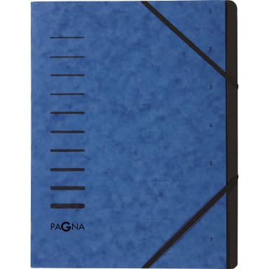 Pagna sorting folder 7 compartments pressboard blue