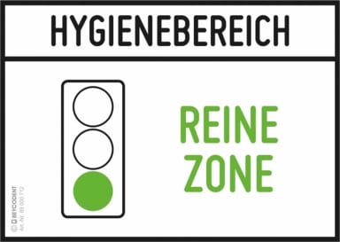 Aufklebeschild - Hygiene reine Zone