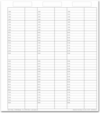 Terminblatt normal 6Sp. 8-18uhr 50St