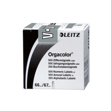 Leitz letter tab Orgacolor V 250 pieces grey