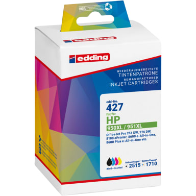 edding ink cartridge compatible with Nr.950XL/951XL black/cyan/magenta/yellow 4 pieces