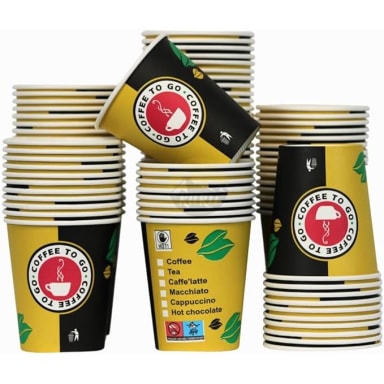 KURTT Koffiebekers Geel To Go Karton 200 mL / 8 oz (1000 st.)