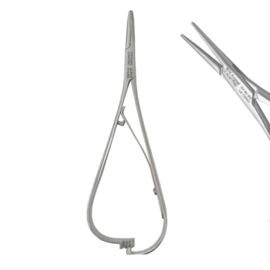 Mathieu Needle Holder Micro, Curved, Length = 14 cm