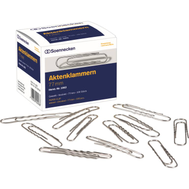 Soennecken file clip 77 mm wavy galvanised 100 pieces