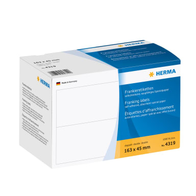 Herma franking label 163x45 mm double 1,000 pieces white