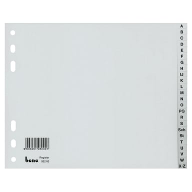 Bene index divider set A-Z A4 24-part plastic grey