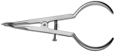 Plier for placement of elastic separators  double angled