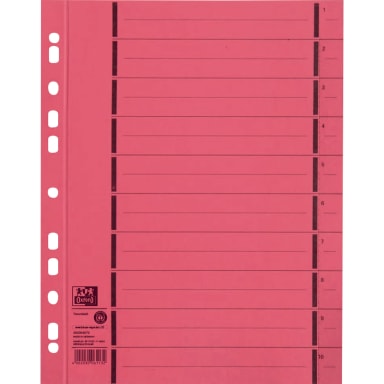 Oxford divider sheet A4 250 g cardboard 100 pieces red
