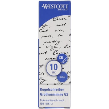 Westcott ballpoint refill G2 metal 10 pieces blue