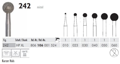 Meisinger ENT Diamantboor 242 050 Hstxl
