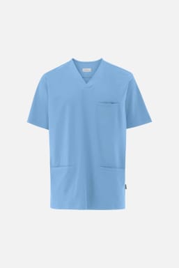 Van Laack Herren Tunic MWM-S13-P With Piped Pocket Skyblue XS