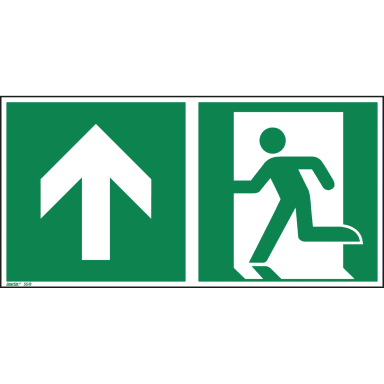 Information sign emergency exit ISO 7010 300x150 mm PVC