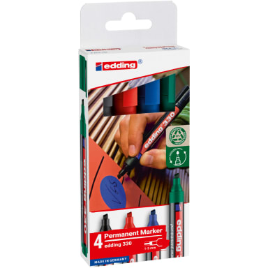 edding permanent marker 1-5 mm assorted 4 pieces
