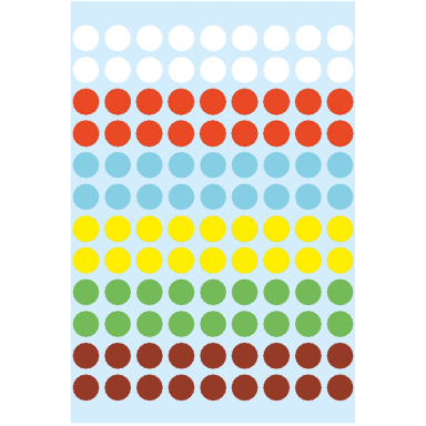 Herma marking dot 8 mm 540 pieces assorted
