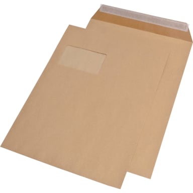 MAILmedia mailing bag C4 with window peel & seal 250 pieces brown